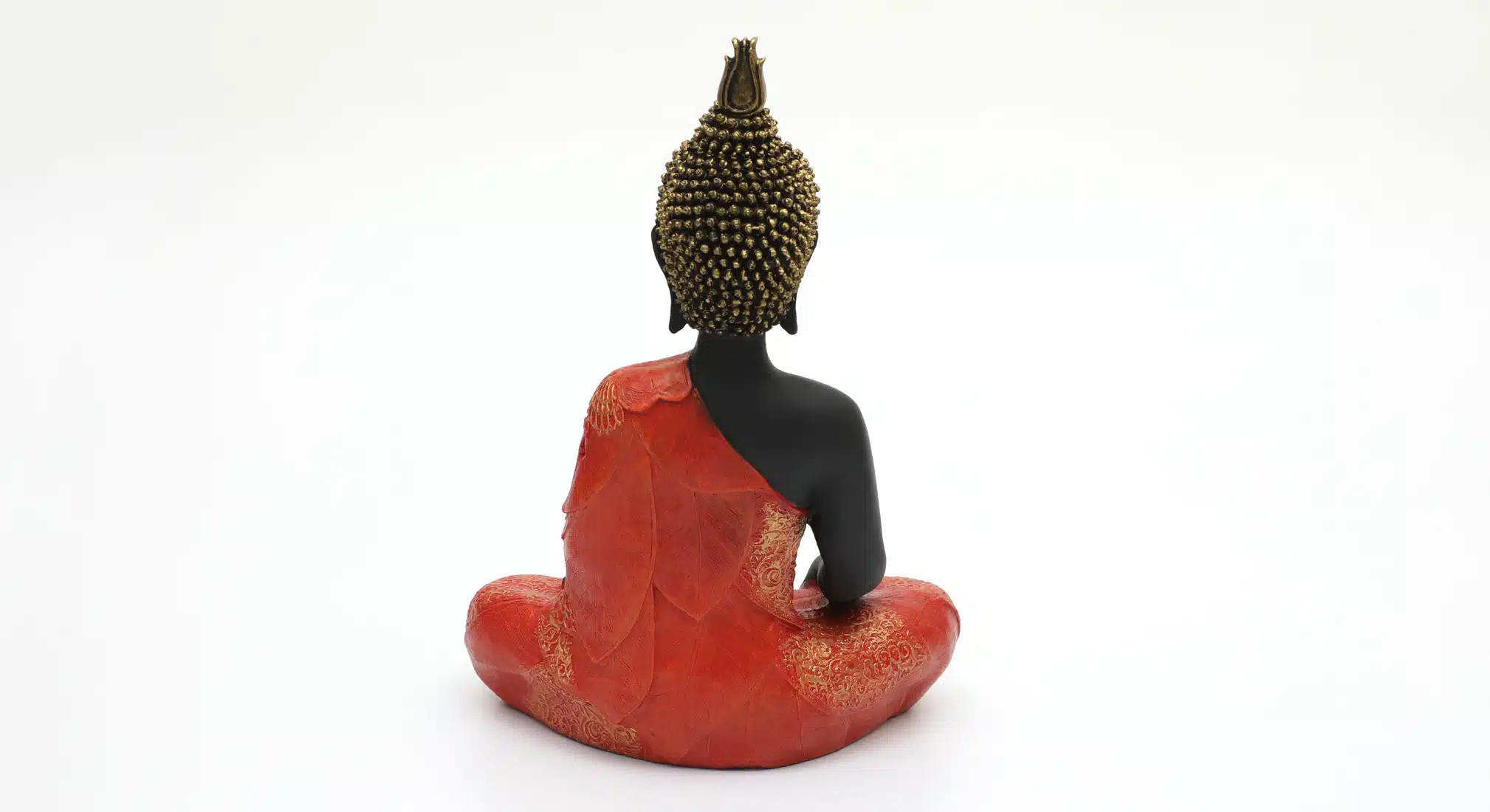Laddu Buddha Idol - Red Black Polyresin Showpiece Table Decor - Image 6