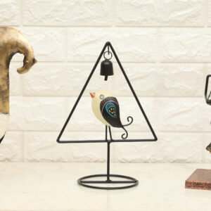 Metal Hummingbird with Bell Showpiece Table Decor