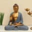 Lalit Blessing Buddha Idol - Polyresin God Statue Table Decor