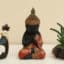 Monk Showpiece Praying - Justen Red Polyresin Figurine Decor
