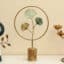 Metal & Wood Aria 3 Ginko Leafs Figurine Showpiece Table Decor