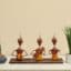 Musician Figurine Set of 3 Metal Wood Table Decor