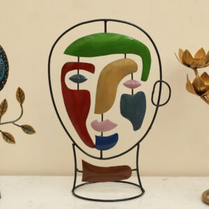 Metal Nori Face Figurine Showpiece Table Decor