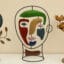 Metal Nori Face Figurine Showpiece Table Decor