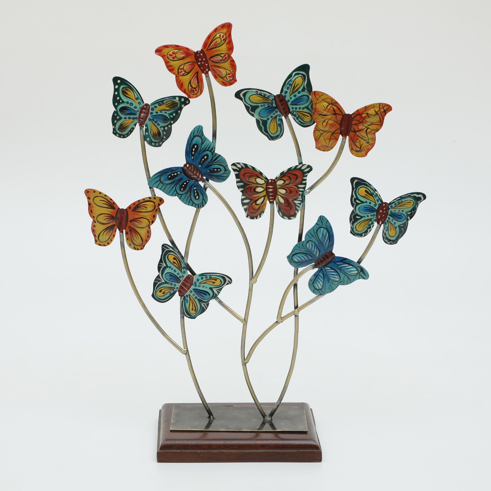 Metal & Wood Ceaser Butterflies Showpiece Table Decor - Image 3