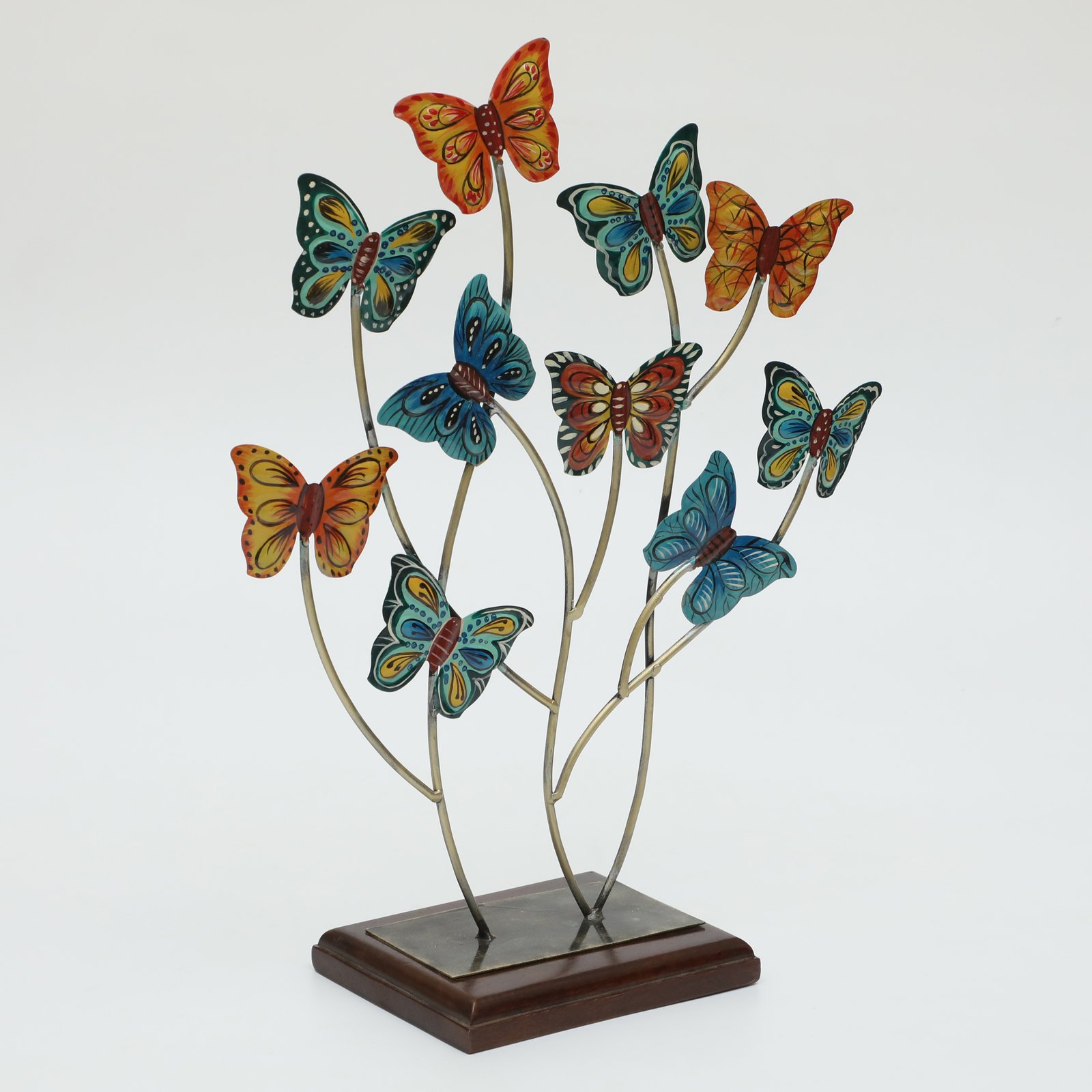 Metal & Wood Ceaser Butterflies Showpiece Table Decor - Image 4