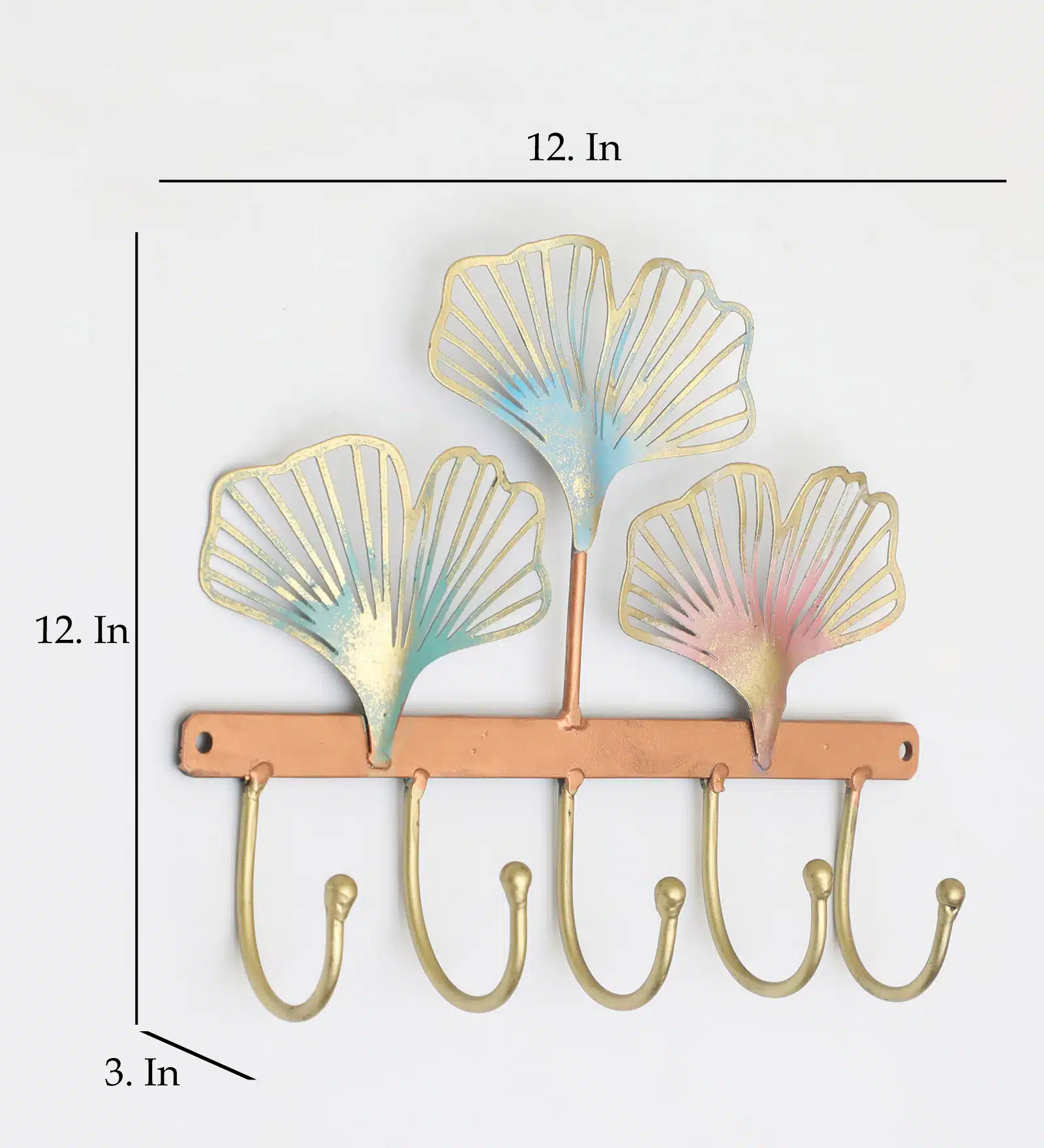 Ginko Key Holder for Wall - Mark Metal 5-Hook Key Rack - Image 2