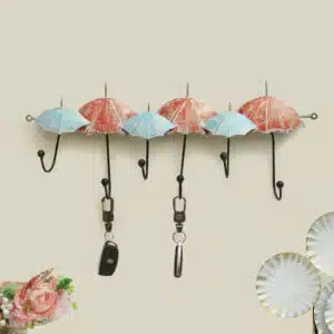 Umbrella Metal Wall Hooks for Keys | 6-Hook Holder