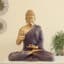 Blessing Buddha Idol - Bento Gold Blue Polyresin Showpiece