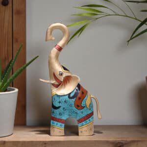 Metal Multicolor Myron Ele Hand Painted Table Decor Showpiece