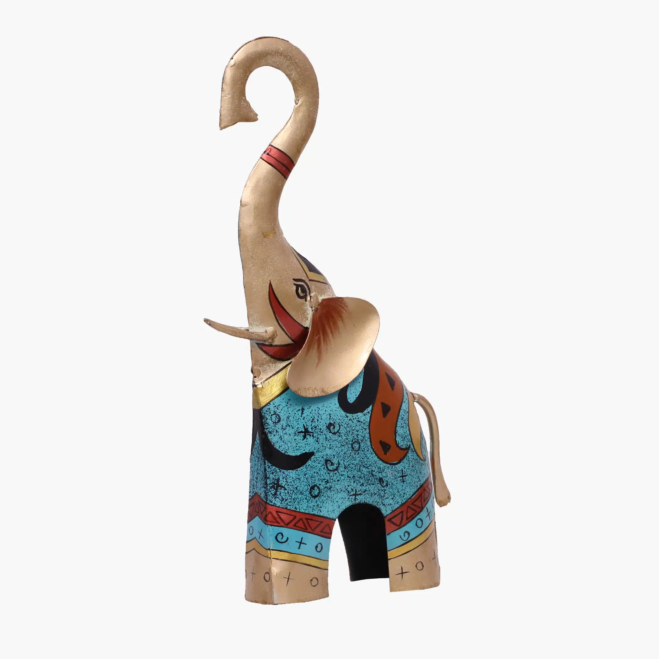 Elephant Showpiece Table Decor | Myron Hand Painted Metal Elephant Figurine - Image 3