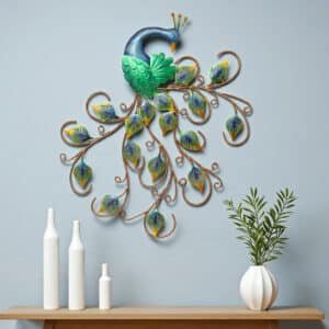 Metal Multicolor Noor Peacock Wall Decor