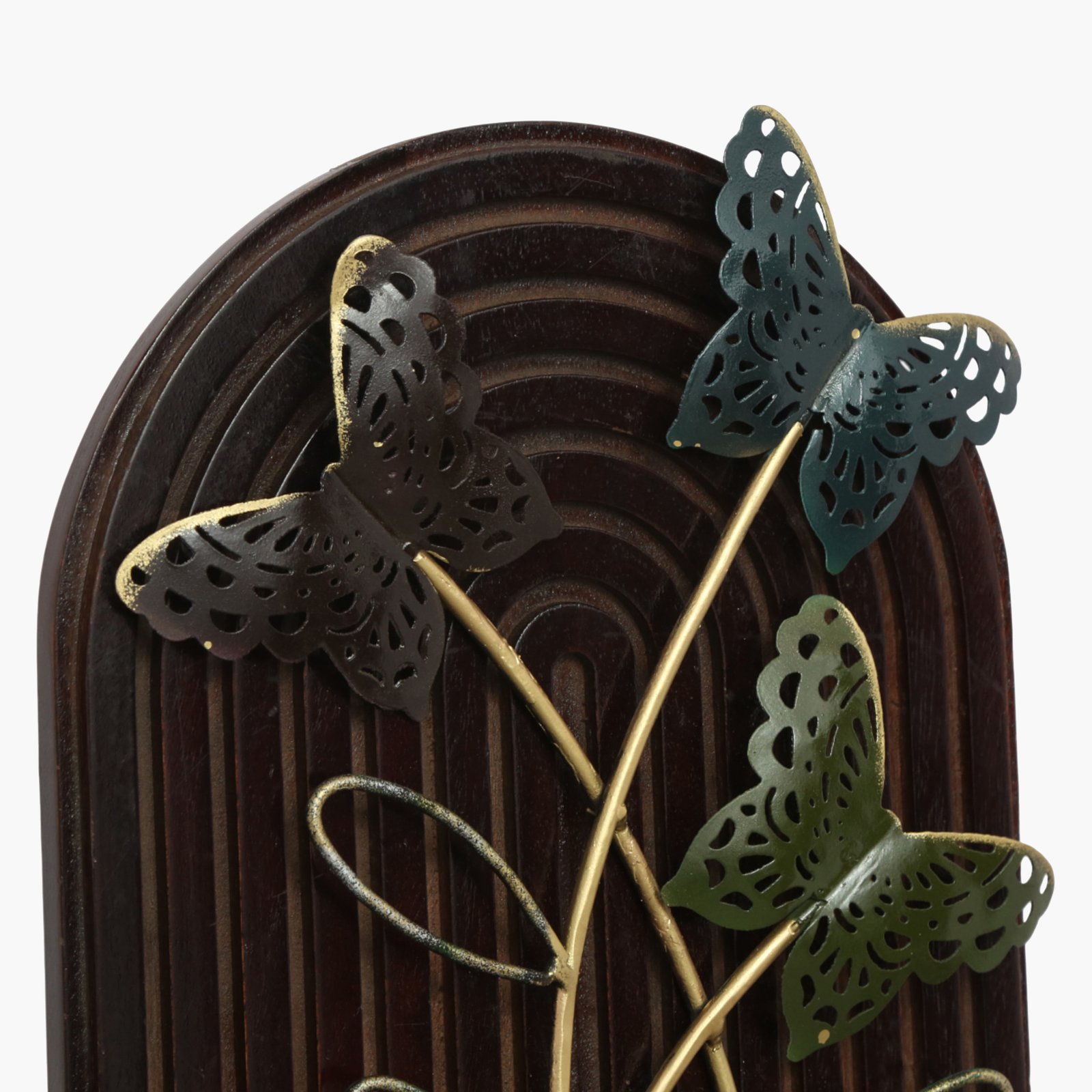 Metal Multicolor Floria Butterfly on Wooden Panel Wall Decor - Image 5