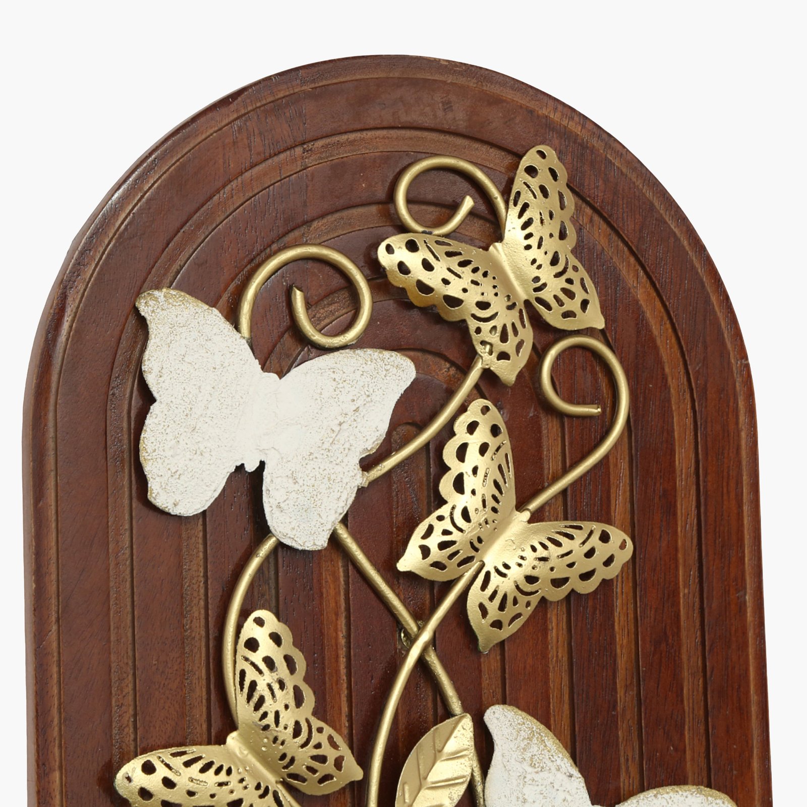 Metal Multicolor Saga Butterfly on Wooden Panel Wall Decor - Image 5