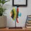 Hand Painted Cod Fish Showpiece Table Decor Metal & Wood Figurine