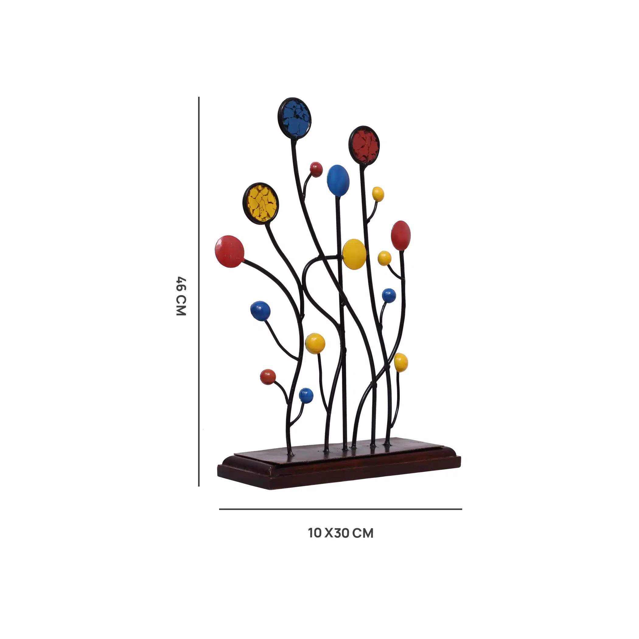 Metal & Wood Emily Round Abstract Showpiece Table Decor - Image 3
