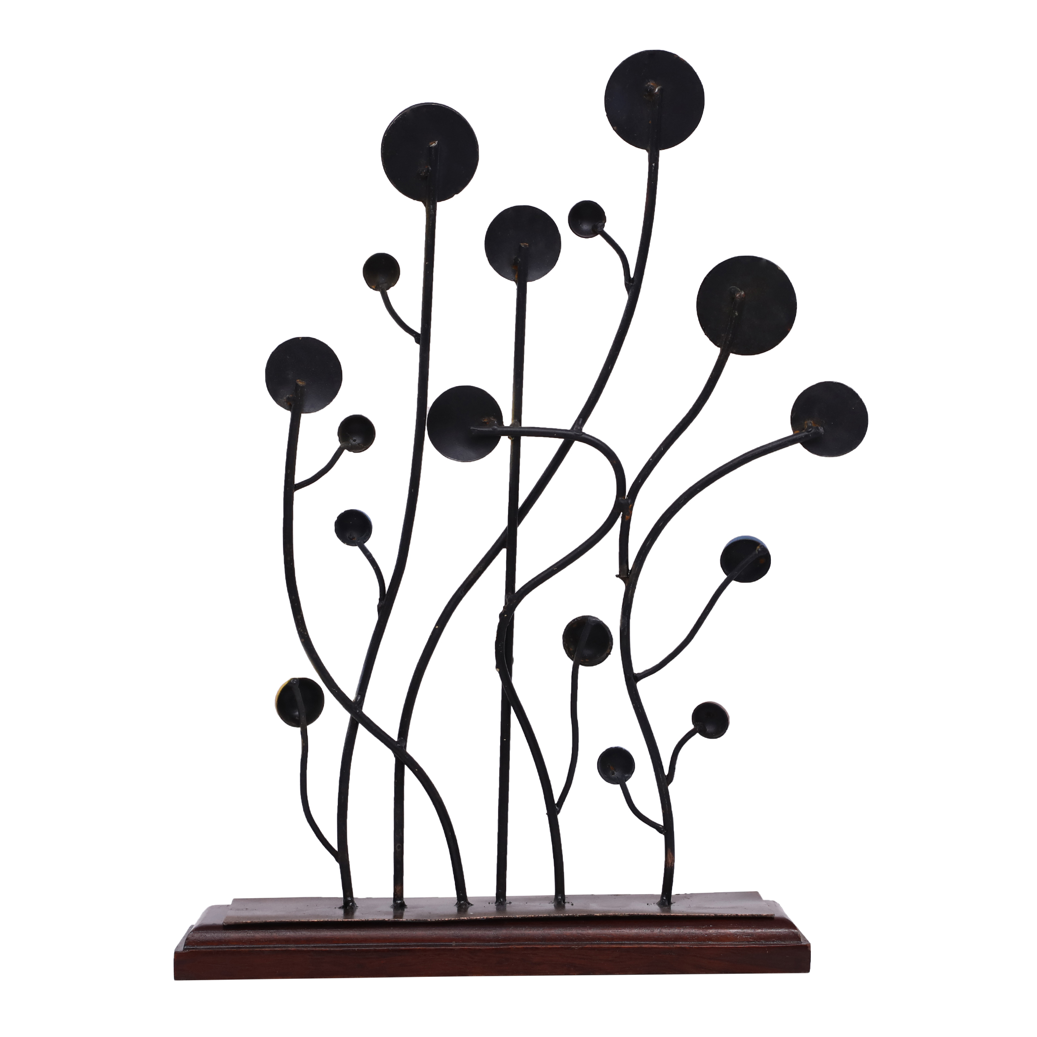 Metal & Wood Emily Round Abstract Showpiece Table Decor - Image 5