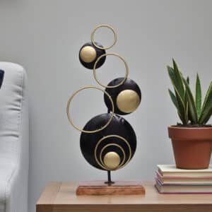 Metal & Wood Multicolor Luke Abstract Table Decor Showpiece