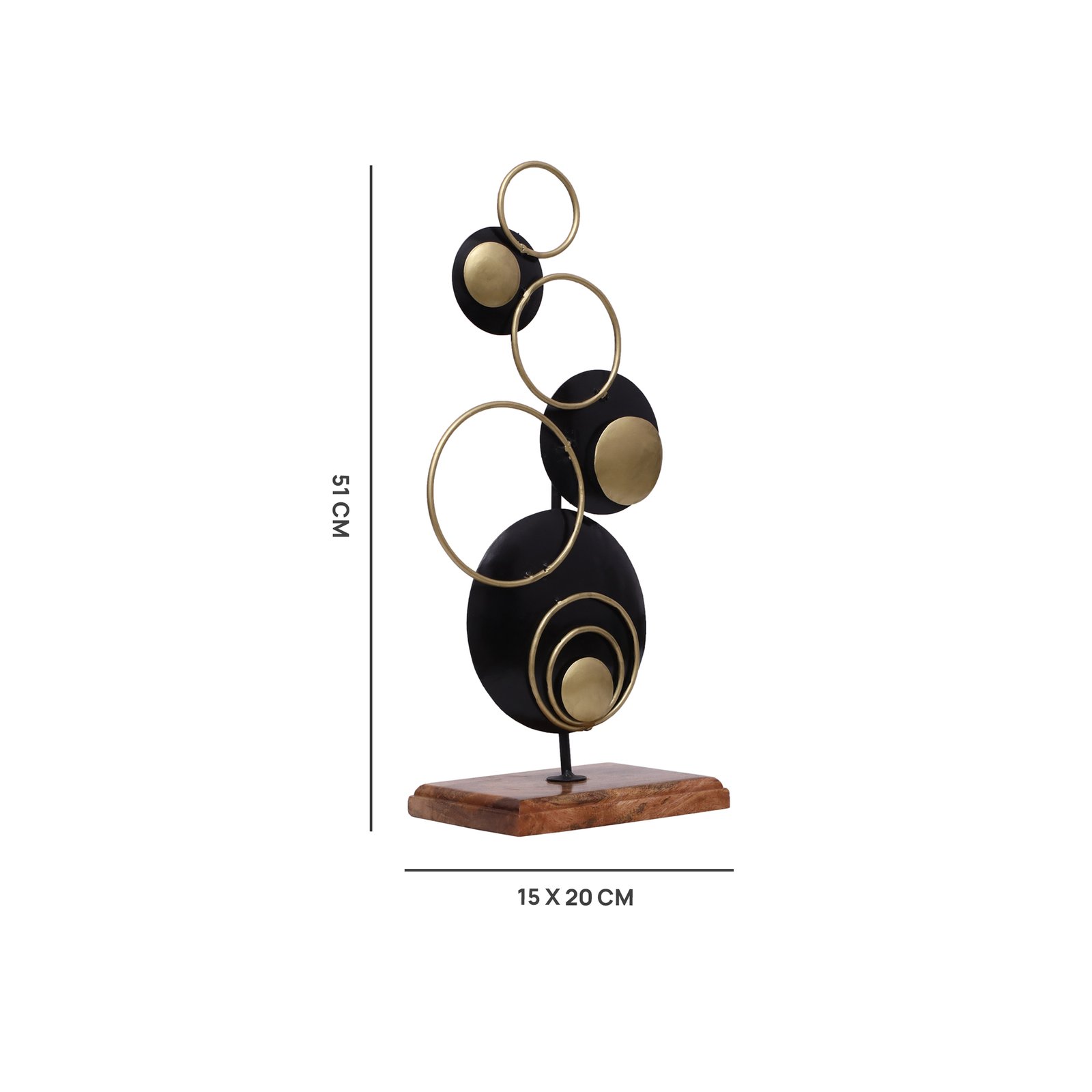 Metal & Wood Multicolor Luke Abstract Table Decor Showpiece - Image 3