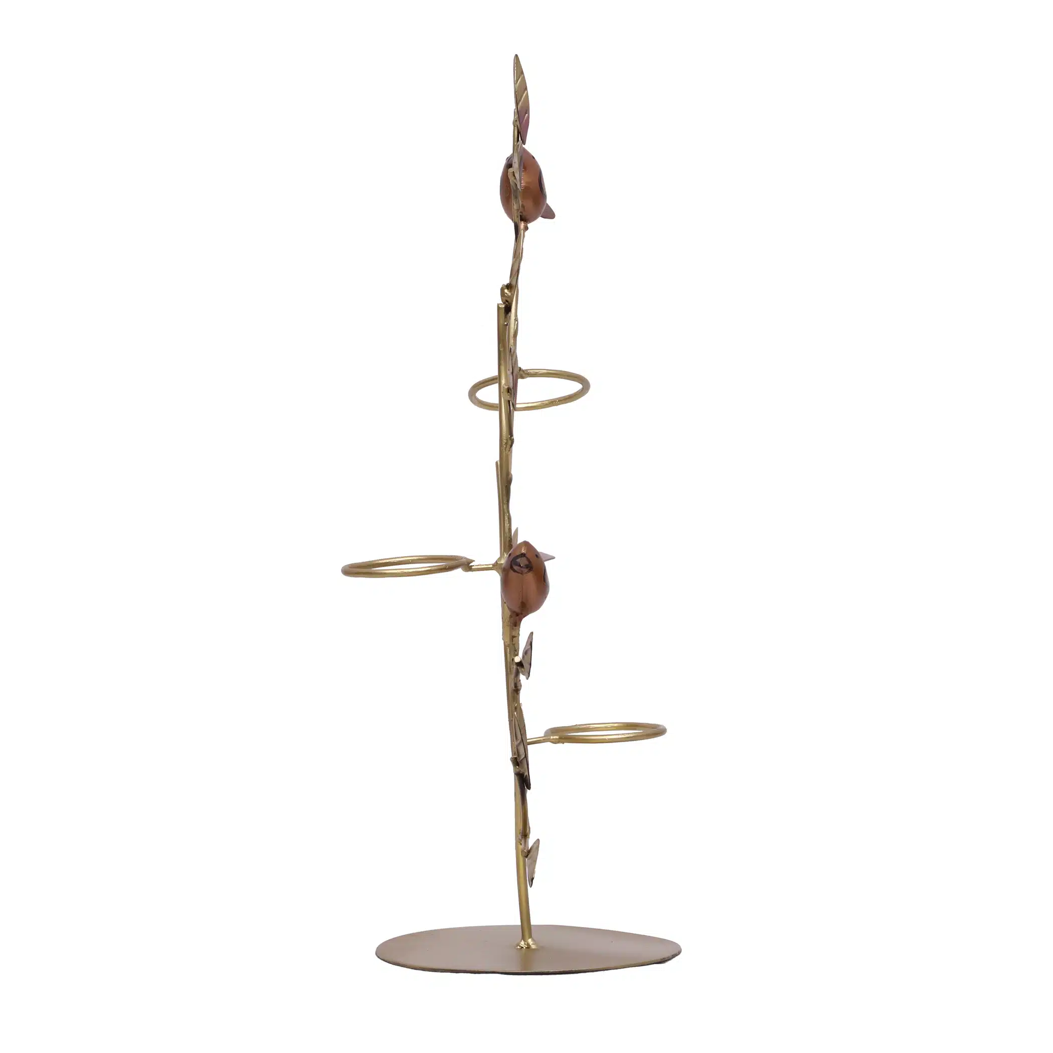 Metal Multicolor Brady Birds on Leaf with Candle Holders Table Decor Showpiece - Image 4