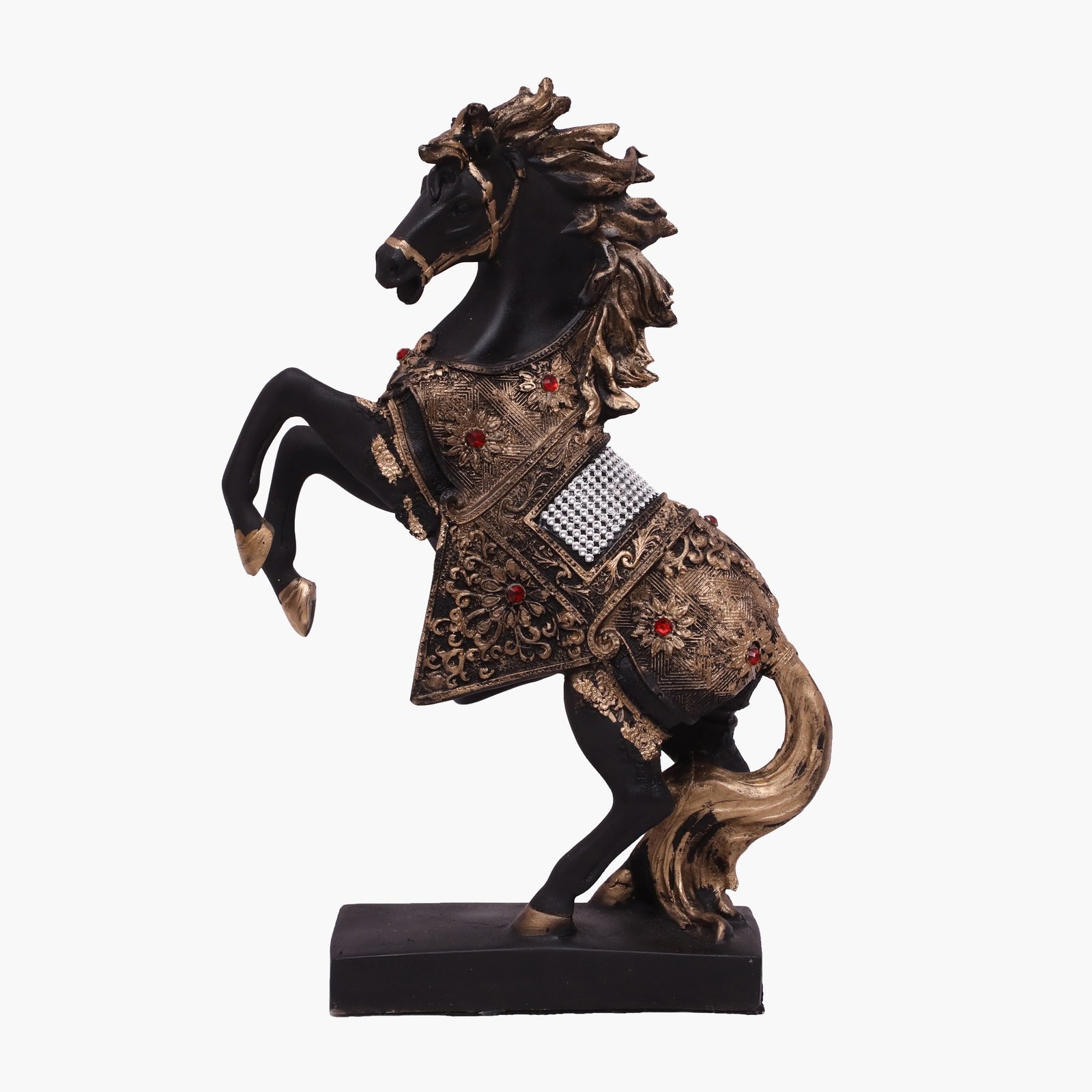 Polyresin Multicolor Jewellery Horse/2 Antique Table Decor Sculpture - Image 2