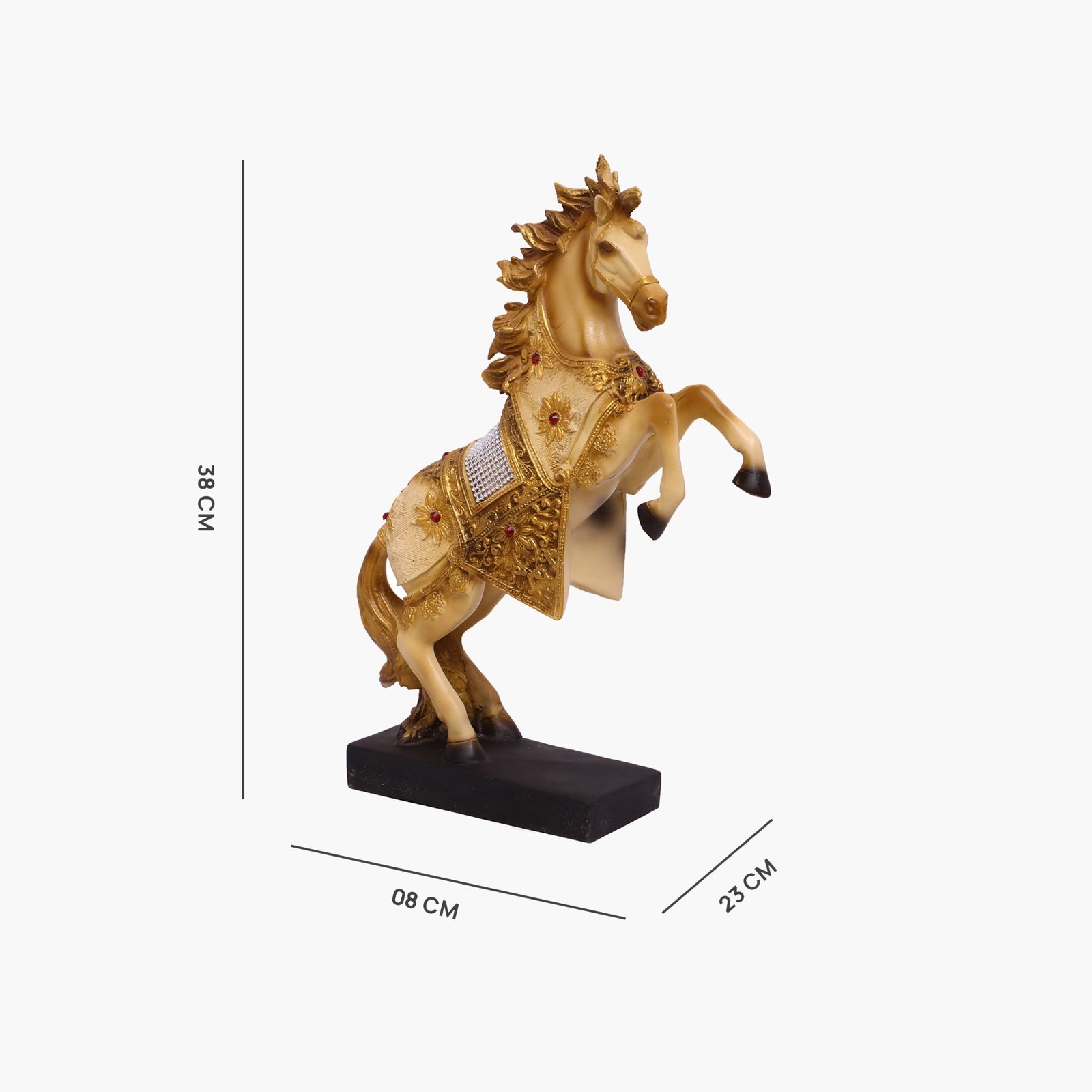 Polyresin Beige Jewellery Horse/2 Table Decor Sculpture - Image 3