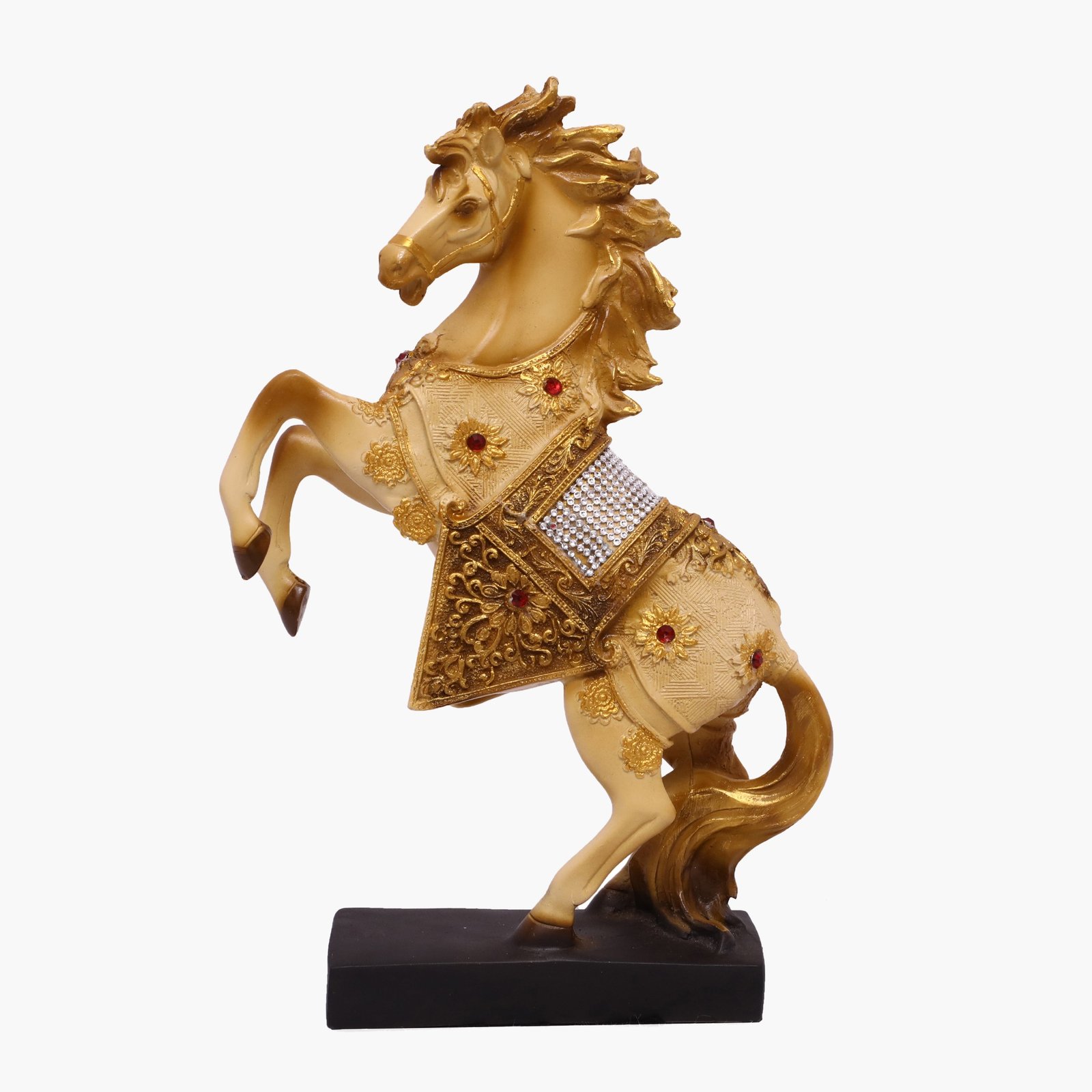 Polyresin Beige Jewellery Horse/2 Table Decor Sculpture - Image 4