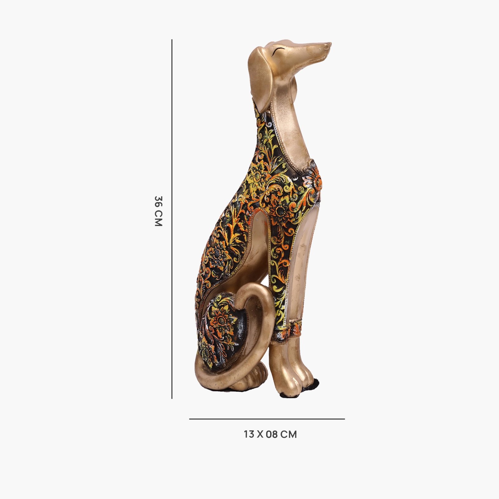 Polyresin Multicolor Dog Big Table Decor Sculpture - Image 3