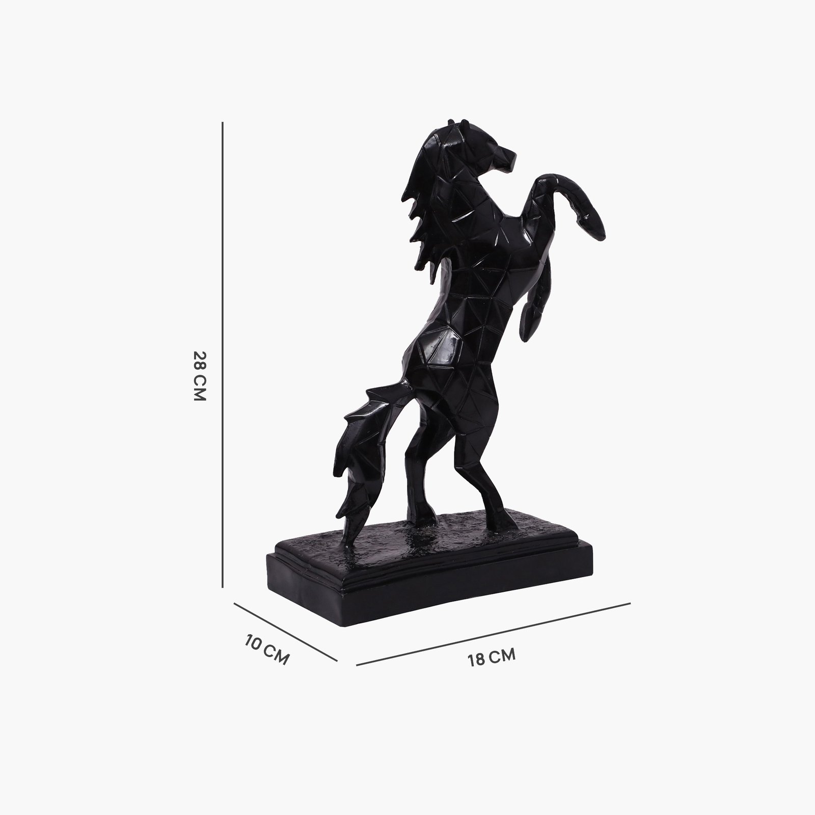 Polyresin Black Diamond Horse/1 Table Decor Sculpture - Image 3