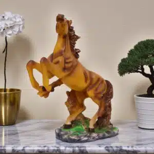 Dahaad Horse Sculpture – Black Polyresin Table Decor