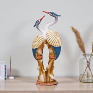 Polyresin Multicolor Swan/2 Standing Figurine Showpiece Table Decor