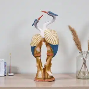 Standing Swan Showpiece – Multicolor Polyresin Figurine
