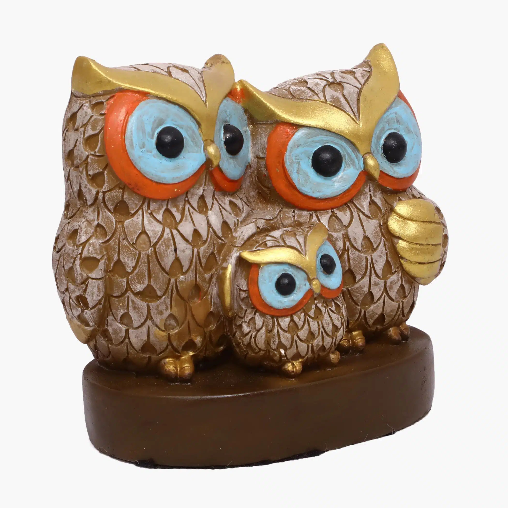 Owl Showpiece Set of 3 - Polyresin Multicolor Table Decor - Image 2
