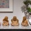Yellow Monk Figurine Set of 3 – Small Polyresin Showpiece