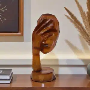 Multicolor Face Showpiece – Diamond Polyresin Sculpture