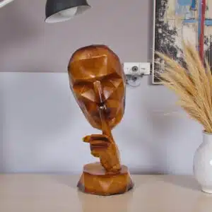 Face Sculpture Showpiece – Diamond Multicolor Resin Decor