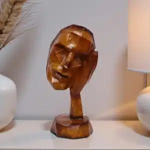 Diamond Face Showpiece – Multicolor Polyresin Table Decor