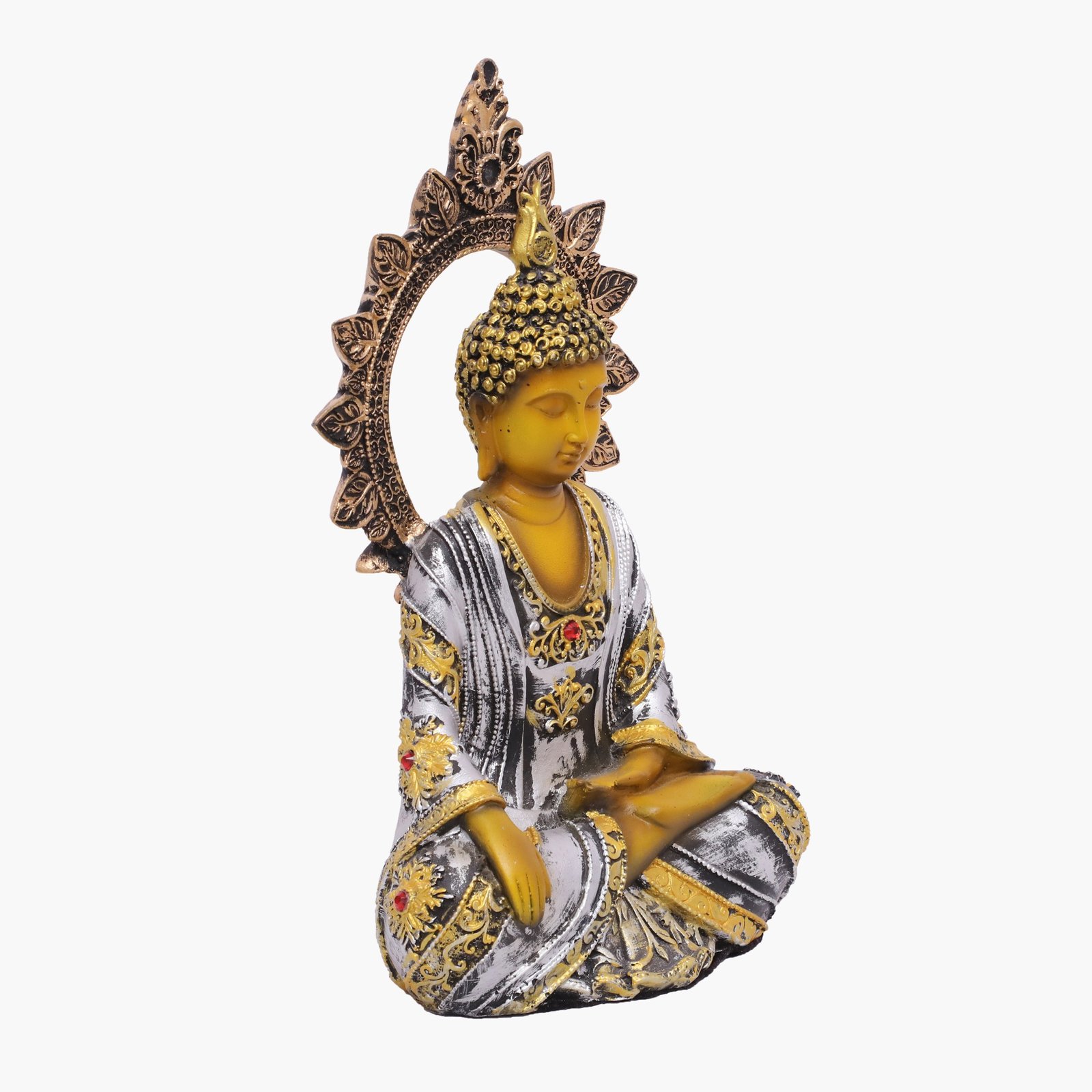 Polyresin Brown Chakkra Buddha Small Figurine Showpiece Table Decor - Image 2