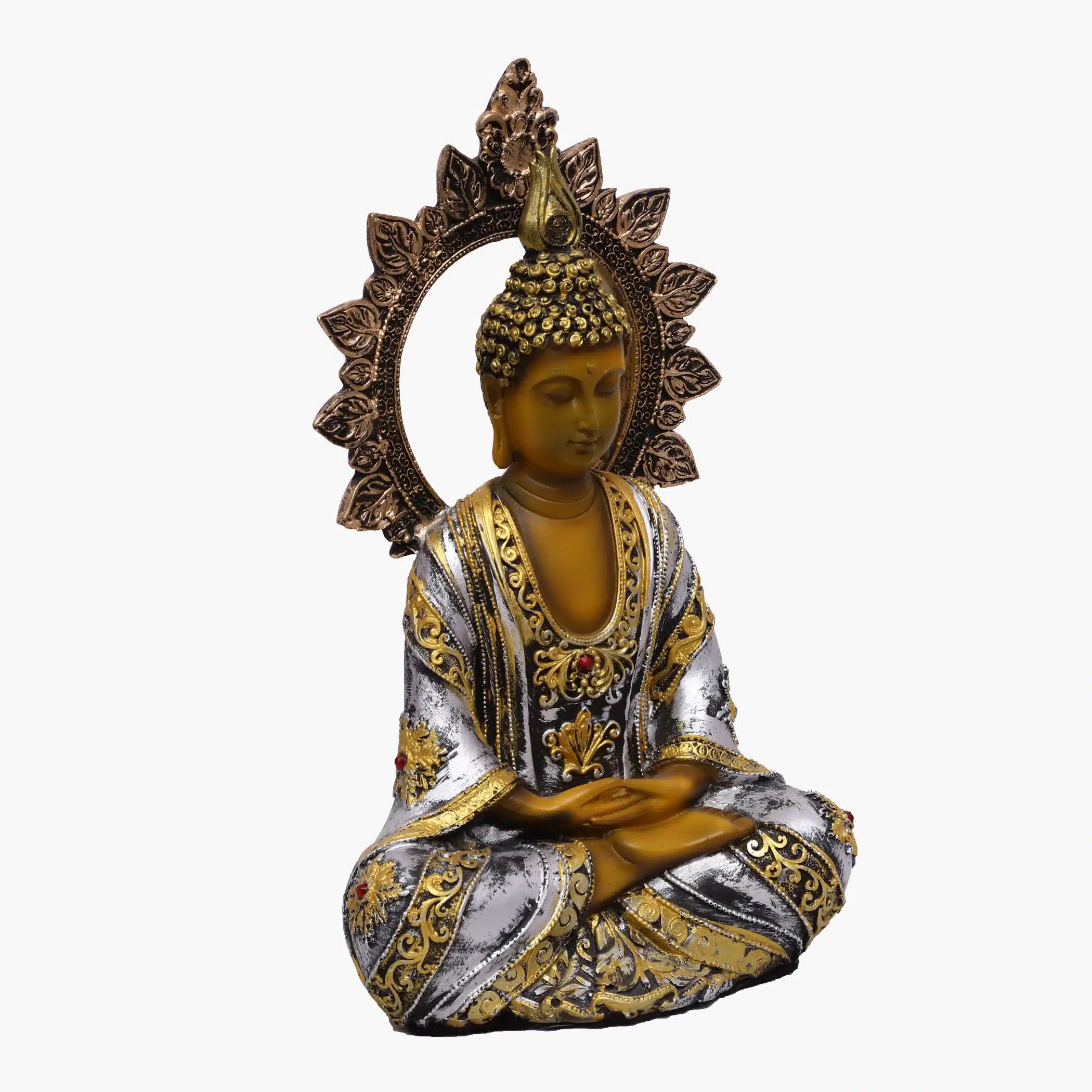 Brown Buddha Statue Large – Chakkra Polyresin Decor - Image 2