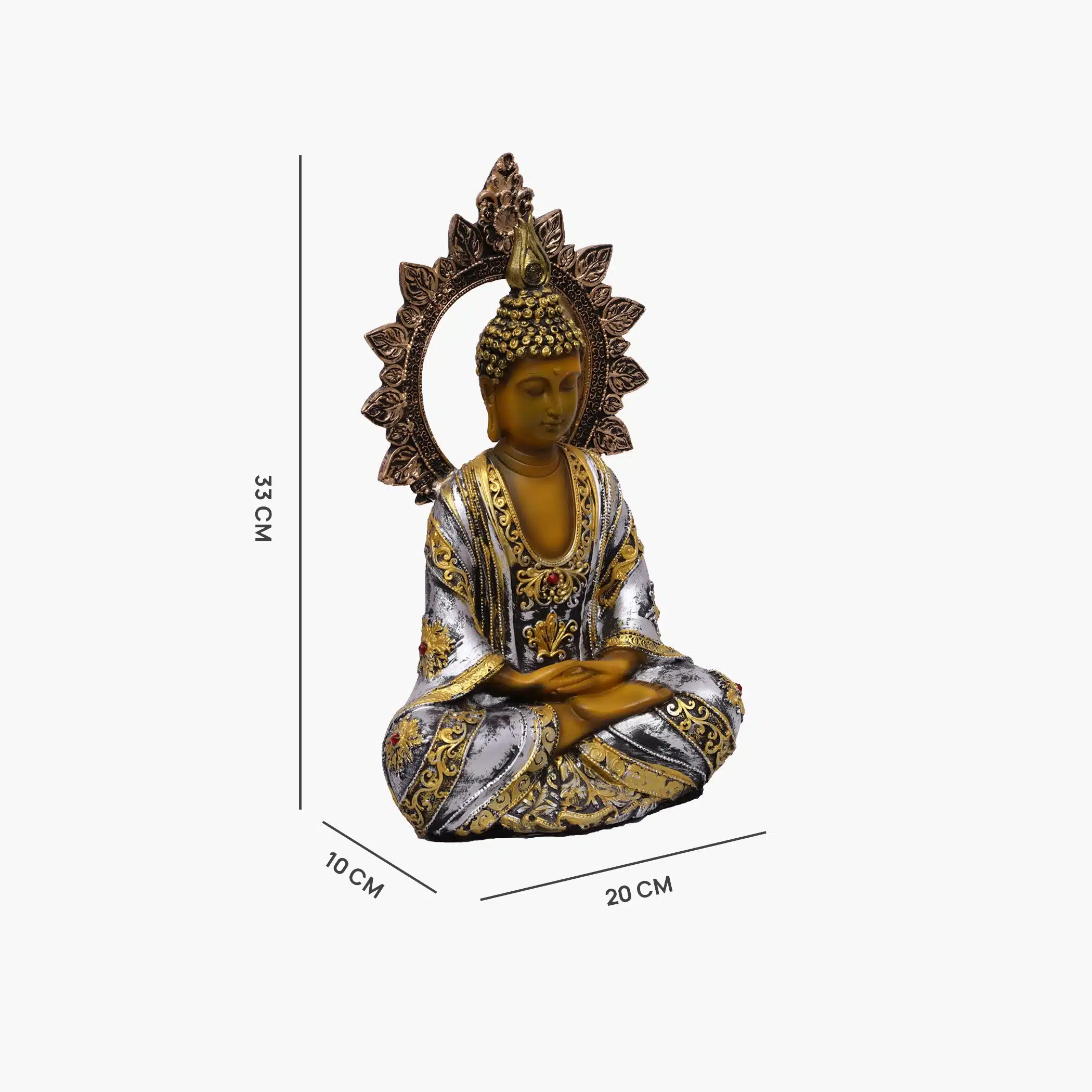 Brown Buddha Statue Large – Chakkra Polyresin Decor - Image 3