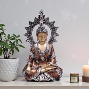 Polyresin Golden Chakkra Buddha Large Figurine Showpiece Table Decor