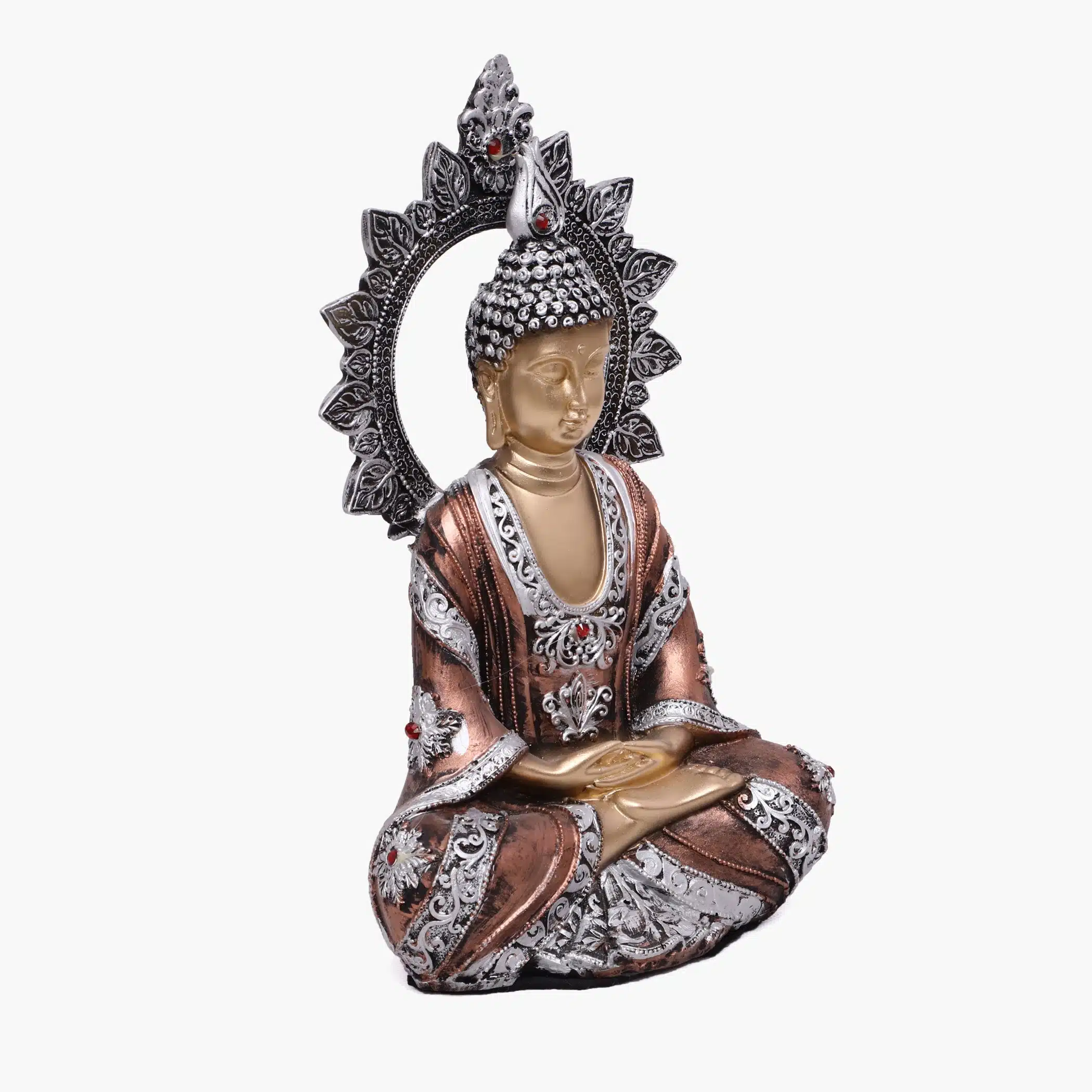 Small Golden Buddha Statue – Chakkra Polyresin Decor - Image 2