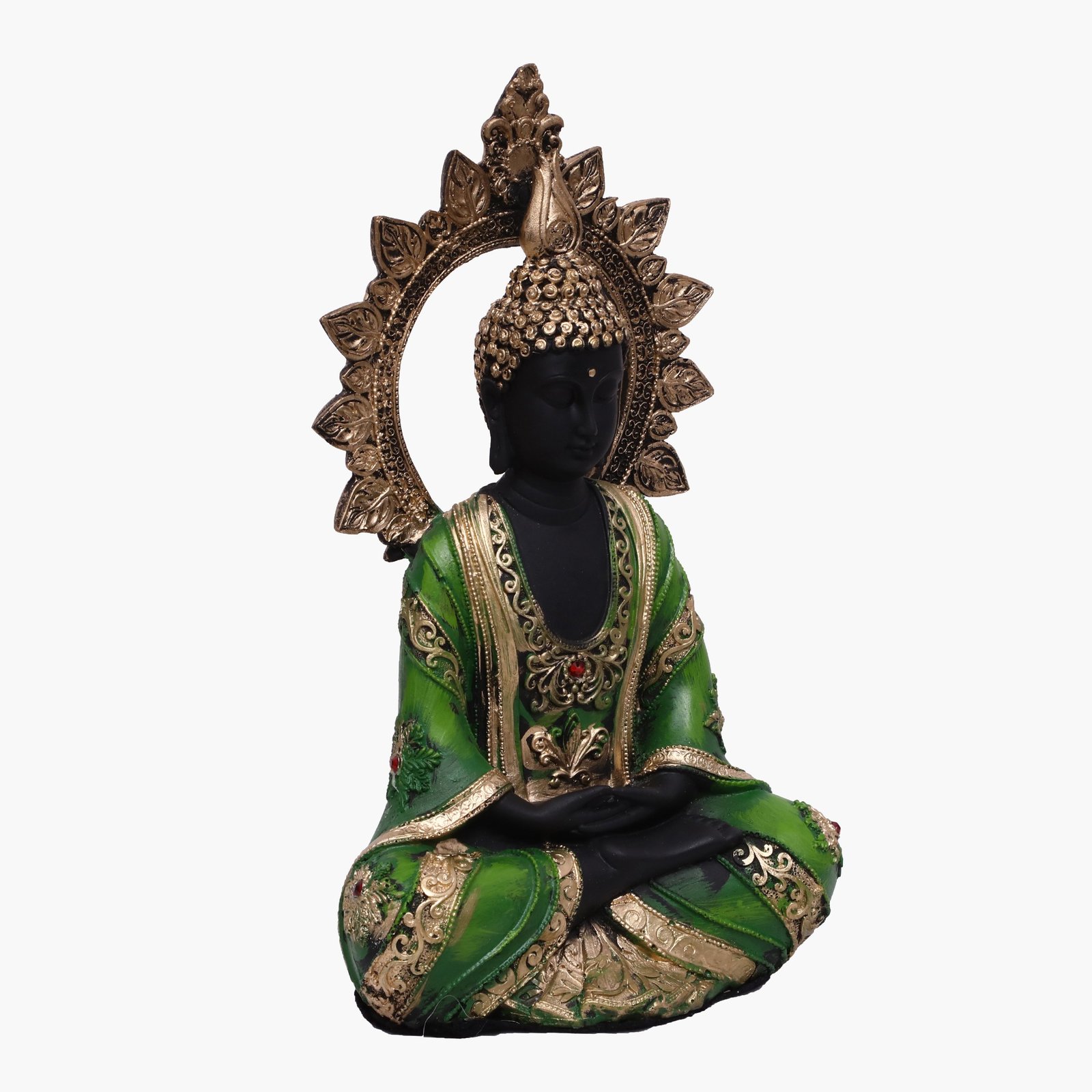 Polyresin Green Chakkra Buddha Large Figurine Showpiece Table Decor - Image 2