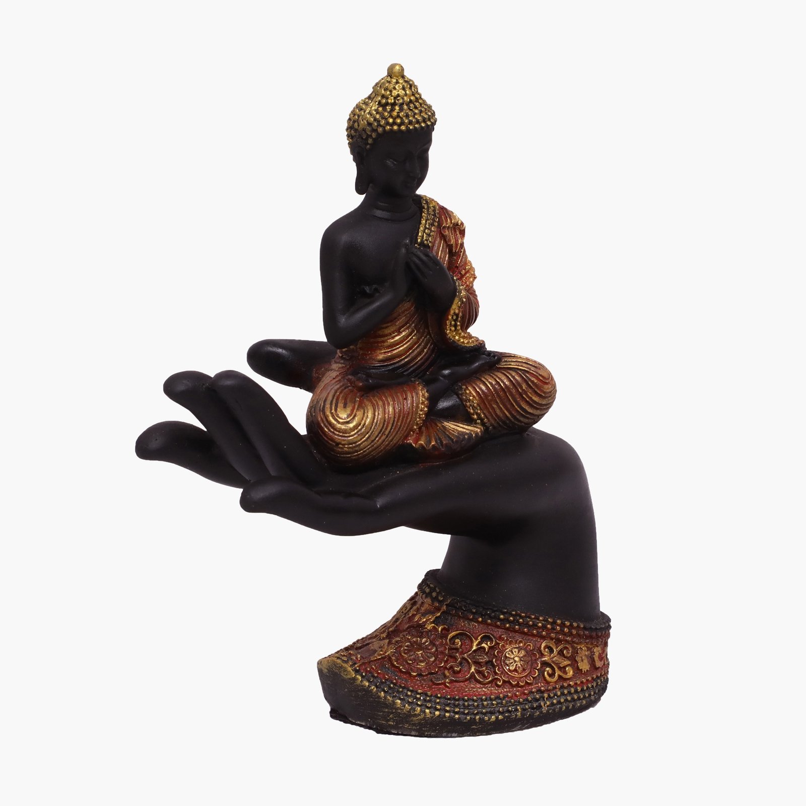Polyresin Orange Hand Buddha/1 Figurine Showpiece Table Decor - Image 4