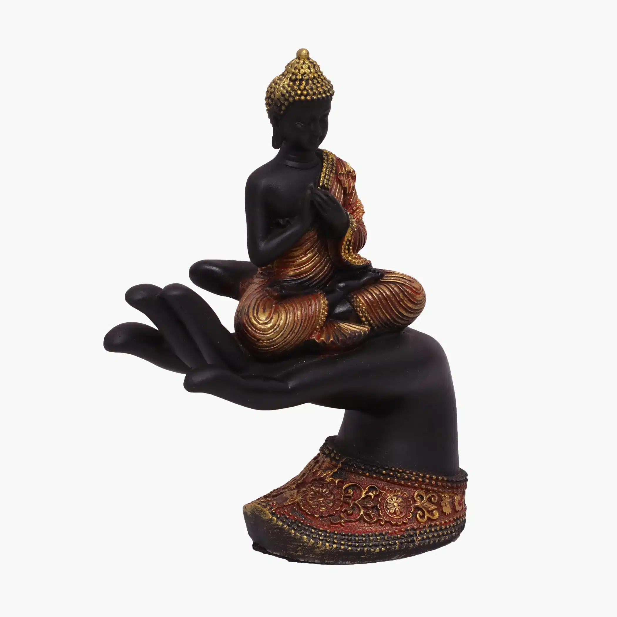Polyresin Orange Hand Buddha/1 Figurine Showpiece Table Decor - Image 4