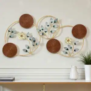 Metal and Wood Wall Decor – Ophelia Round Wall Art