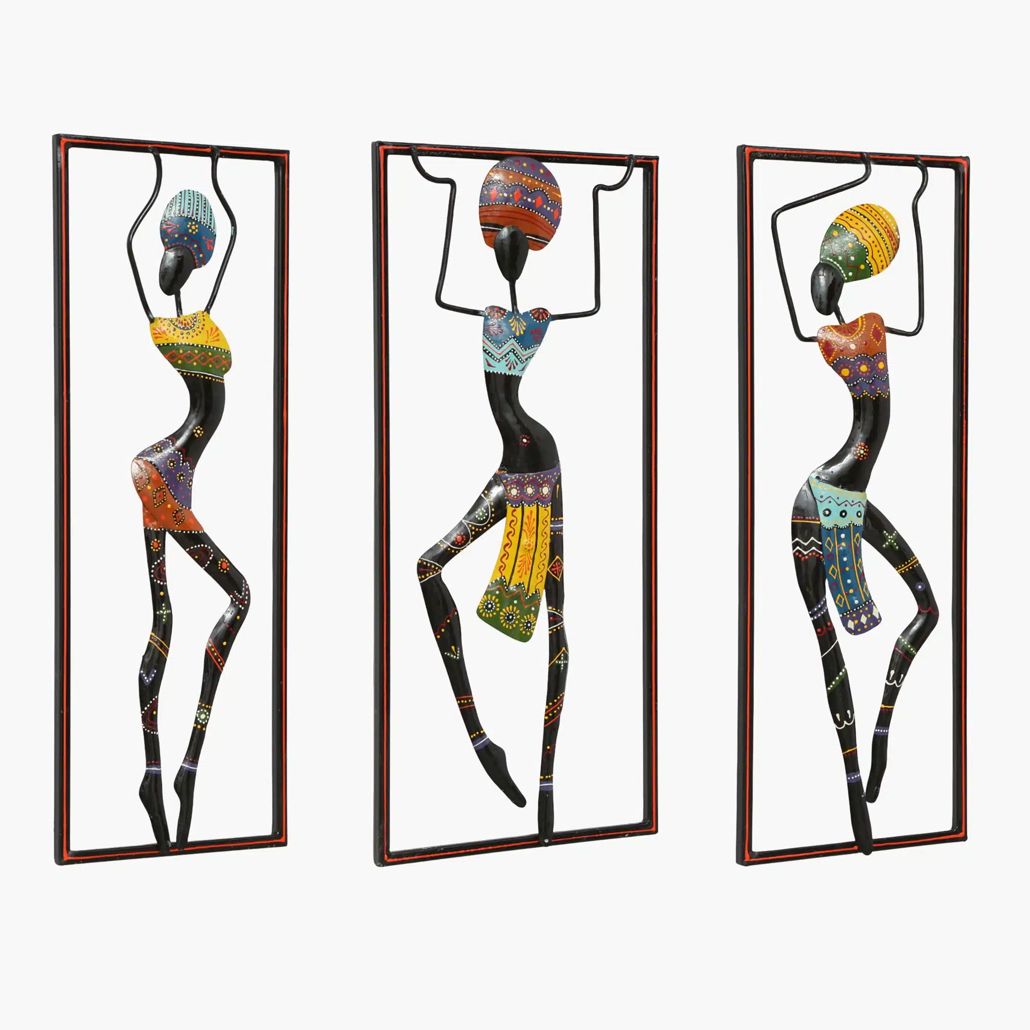 Dancing Lady Wall Decor Set of 3 – Tara Handpainted Metal - Image 4
