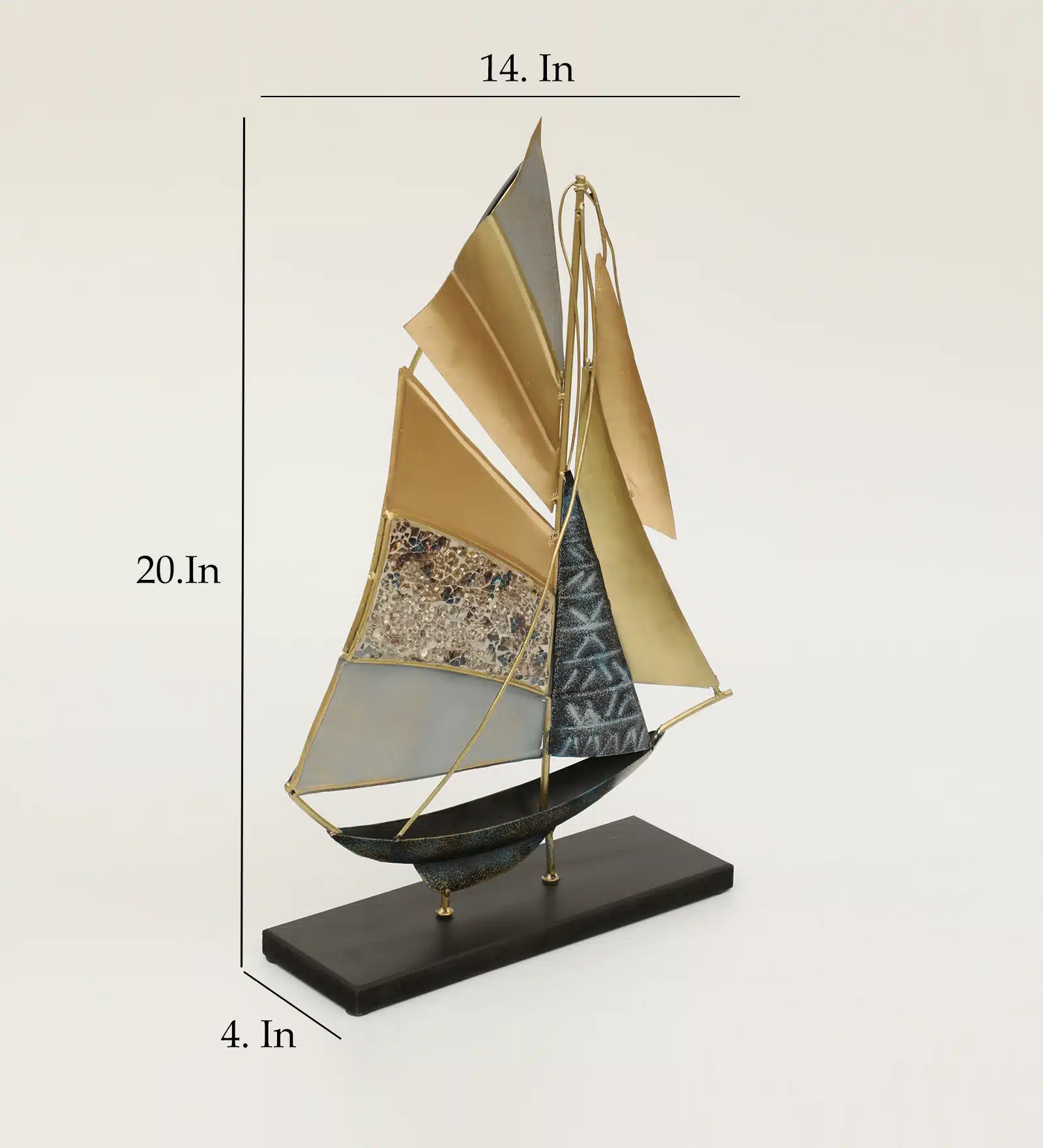Vedas Exports Metal & MDF Boat Ship Showpiece for Home Decor – Decorative Ship Model Table Decor for Living Room, Office Desk, Bedroom – Gift Item (14 x 20 Inch) - Image 6