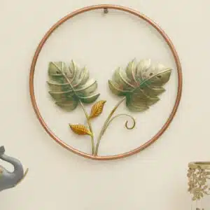 Bai Leaf Multicolor Metal Round Leaf Wall Frame
