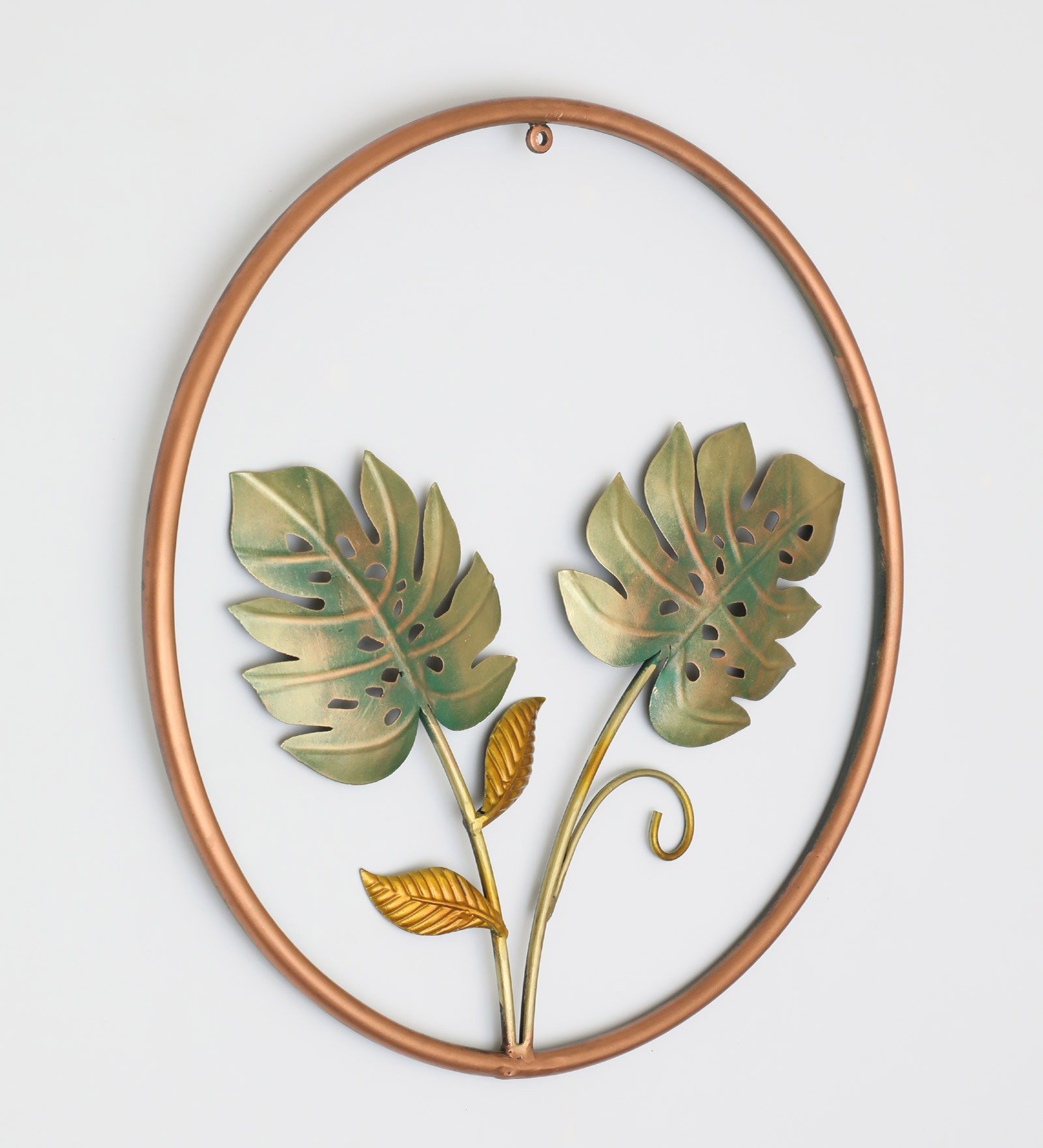 Bai Leaf Multicolor Metal Round Leaf Wall Frame - Image 2